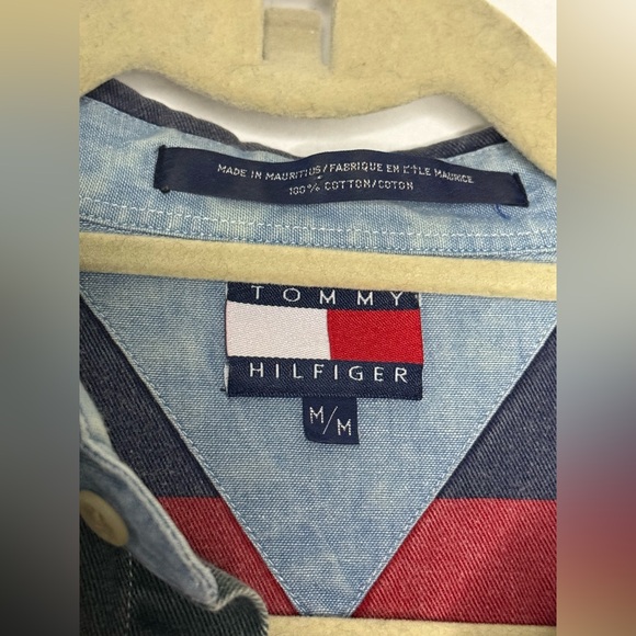 Vintage Tommy Hilfiger Men's Multicolor Striped Shirt - Picture 3 of 5